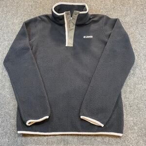 Columbia Kids XL Helvetia Quarter Snap Black Fleece AY1012-010 Pullover Classic